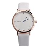 Patifia Damen Uhren Günstig, Männer Frauen Retro Regenbogen Design Leder Band Analog Legierung Mädchen analoge Quarz runde Armbanduhr Neue Art- und Weisefrauen Beiläufige Lederband Uhren