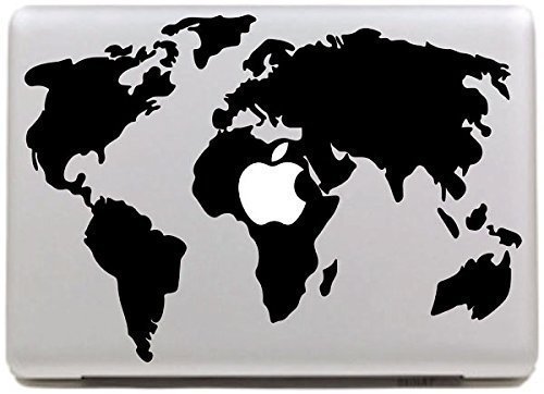 Vati Blätter Removable Weltkarte Kühles Design Beste Vinyl Aufkleber Aufkleber Skin Art Perfektes Schwarz für Apple Macbook Pro Air Mac 13 "Zoll / Unibody 13 Zoll-Laptop