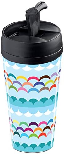 Wantit Insulated Travel Mug Personalised – Between Sky and Sea Blue Plastic/Multicoloured 7.8 x 7.8 x 17.5 cm
