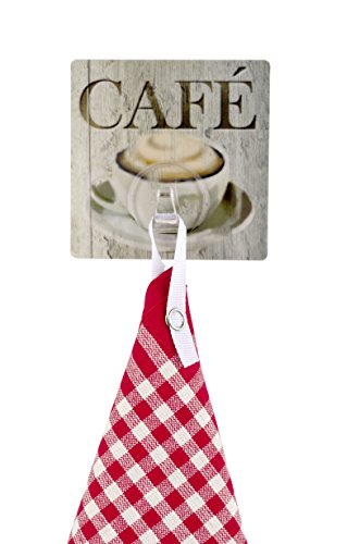 WENKO 4369300100 Static-Loc Wandhaken Uno Café – Befestigen ohne bohren, Kunststoff, Mehrfarbig - 2