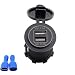 Produktbild suwabe yuri Zigarettenanzünder Dual USB Ladegerät Socket Adapter 5V 2.1A Steckdose für Auto Boot Motorrad Mobile DC12V-24V mit LED (blau)