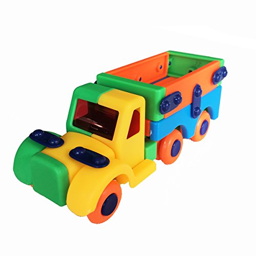 YIXIN Mini Assemble Lorry Truck Build-n-Play Self-assembled Push Forward Van Block Combination Puzzle Toy Truck for 5 Years Old+ Kids (Truck)