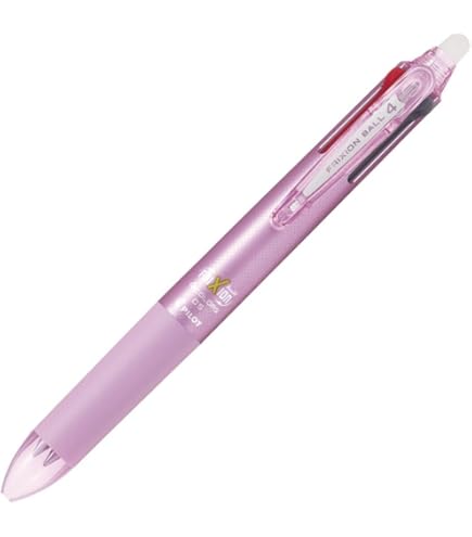 PILOT Balpen, Frixion Ball 4, 0.5mm, Extra fijn, 4 kleuren (zwart, rood, blauw en groen), lichtblauw (LKFB-80EF-LB