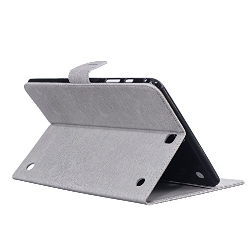 Samsung Galaxy Tab A 9.7 SM-T550 Hülle, DEENOR Stilvoll 3D Drucken Feather und Vögel Serie Brieftasche Tasche PU Leder Flip Protective Stand Tasche Schutzhülle Hülle für Samsung Galaxy Tab A 9.7 SM-T550.[Feather-Grey] - 5