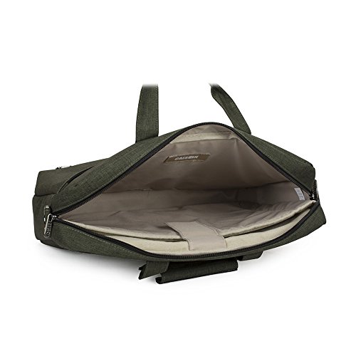 Caison Wasserdicht Laptop Tragen Handtasche Computer Schulter Messenger Kreuzkörper Tasche Bag fuer 12.5″ 13.3″ 14″ Zoll Computer (Militärgrün) - 3