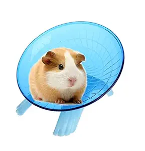 Litewood Hamster Flying Saucer Exercise Wheel Silent Jogging Running Spinner Wheel Toy for Small Animal Chinchilla Gerbil Rat Guinea Pig Mice Squirrel (Blue)