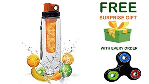 Premsons® Fruit Infuser Water Bottle 850 ml with Combo (Orange)