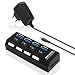 Produktbild ONCHOICE 4 Port USB 3.0 Schalter Hub Ladegerät mit Eur 5V USB Power Adapter unabhängige Externe Ladegerät im Lieferumfang enthalten Ultrabooks Laptop Tablet PC und Mac
