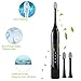 Produktbild ACEVIVI Elektrische Zahnbürste Schallzahnbürste Elektrozahnbürste Electric Toothbrush mit Schalltechnologie Tiefenreinigung Wiederaufladbar, 2 Minuten Timer, 3 Reinigungs-Modi, 3 Aufsteckbürsten Bürstenköpfe Schwarz
