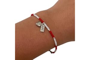 Beadlet Arsenal Football Club Fan Beaded Bracelet With Tag & Heart Charm Ladies/Girls (Standard)