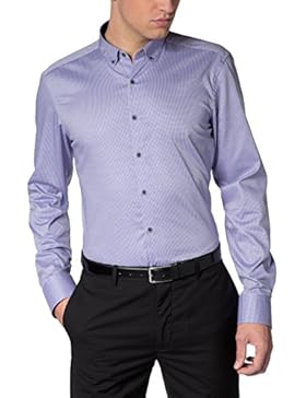 ETERNA Langarm Hemd SLIM FIT Twill-Stretch strukturiert