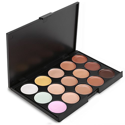 ACEVIVI 15 Farben Concealer Cream Tarnung Contour Palette mit Puderpinsel - 6