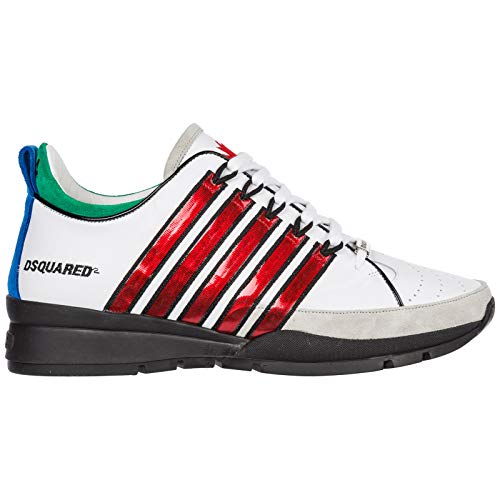 Preisvergleich Produktbild DSQUARED2 Herren Schuhe 251 Weiss Rot Sneaker SS 2019