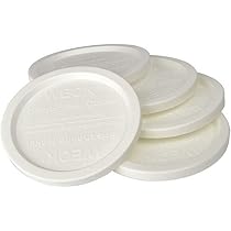Lot De 5 Couvercles En Plastique Blanc Weck Pour Bocaux Diamètre 60 Mm – Avec Joints Fraîcheur Inclus