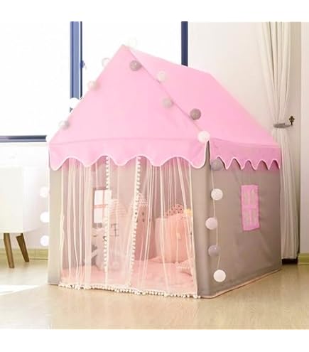 Tenda Gioco Per Bambini Indoor 47x39x51 Pollici, Traspirante Con Porta E Finestra, Supporto Metallico Rimovibile, Pieghevole