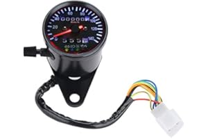 ARAMOX Compteur kilométrique de moto Rétroéclairage LED 12V Moto Kit de double compteur kilométrique Cafe Racer.