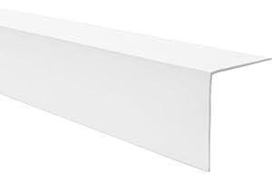 QUEST Angolo Protettivo Rigido in PVC Autoadesivo per Protezione degli Spigoli 50x50mm, 200cm, Bianco