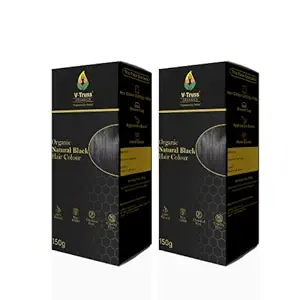 V-Truss Organics 100% Natural & Organic Chemical Free Hair Colour , Natural Black Combo, (2 Boxes)