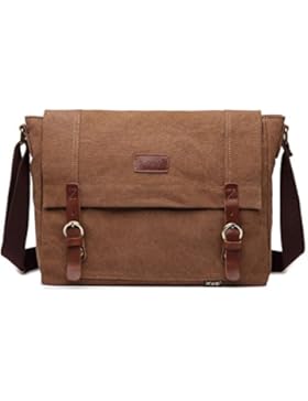 JTY Herren Umhaengetasche Handtasche Retro Canvas Tasche Freizeit Schultertasche Messenger Bag 36*27*10cm