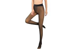 QKEPCY Rajstopy termiczne dla kobiet z podszewką sztuczne półprzezroczyste pluszowe rajstopy zimowe legginsy pogrubione polarowe rajstopy termiczne