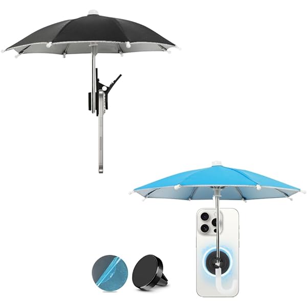 Ombrello Per Cellulare - 2 Pezzi Con Ventosa Per Proteggere Il Telefono Dal Sole