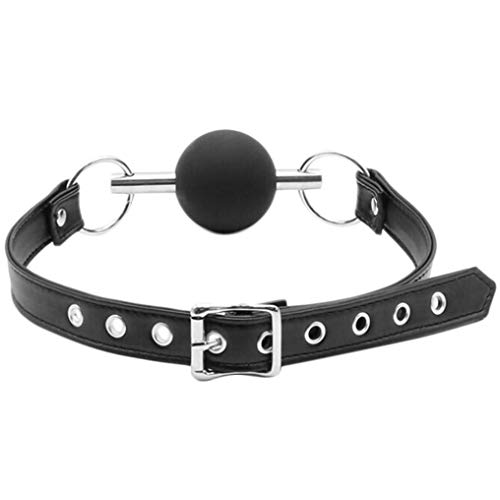 Preisvergleich Produktbild OdeJoy Kieselgel Einstellbar Beschwerde Mundstopfen Sklave Silikon Ball Gag Fetisch Mundstück Einschränkend Spielzeuge Voll Weich Spaß Spielzeug Analplug Masturbations Gerät (Schwarz, 1 PC)