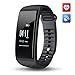 Produktbild OMorc Fitness Armband, CUBOT S1 Herzfrequenz Fitness Tracker Sport Armband smart bracelet mit Schrittzähler, SMS, Anrufe, Trinken Wasser und Soziale Software Reminder, Kalorienzähler, Kamera-Fernbedienung, Musiksteuerung, Wecker, Stoppuhr, Fitnessaufzeichnung, Temperatur, Höhenlage, Schlafmonitor für iPhone Samsung iOS und Android Smartphones