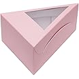 raama Rama Packaging Cake Slice Box, Bakery Boxes with Window, Cheese Slice, Cookie, Brownie, Pastry Boxes, Mini Cake Box, Dessert, Small Treat Boxes (Peach) (4.5" X 4.0" X 2.5") (Pack of 20)