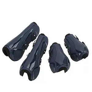Horse Tendon Brace Guard, Navy Blue Horse Hind Tendon Boots Competition for Riding for Jumping(A Set of Navy Blue, L)