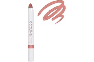 ‎COSLINE COSLINE Lippenstift Cinnamon Rose 411, Glitzerndes Rose, Nude, Vegan Lipstick, Langanhaltend, Weich und cremig