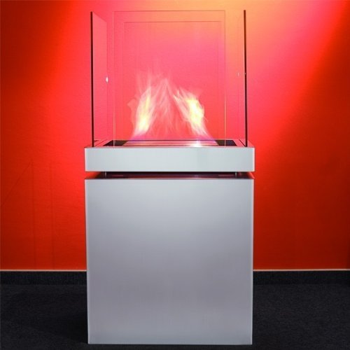 Semi Flame 3 L weiss gebürsteter Edelstahl Ethanolkamin von Radius Design – 553 f - 2