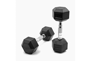‎SF SUPRFIT SUPRFIT - Hexagon Kurzhanteln paarweise mit gummiertem Eisenkern - Fitness Gewichte Hanteln 1-50 kg mit rutschfestem Chromgriff - Premium Kurzhantel Set für Calisthenics, Krafttraining & Crossfit