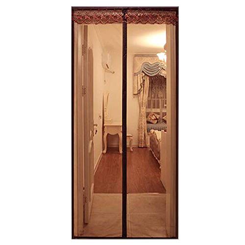 Preisvergleich Produktbild Magnet Fliegengitter Tür Flausch Moskito-Stummschaltung Vorhänge, Geeignet für Balkontüren, Kinderzimmer, Schlafzimmer und Küchen.-100x210Cm(39x83Zoll)-Brown