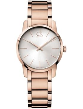 Calvin Klein Damen-Armbanduhr XS ck city Analog Quarz Edelstahl beschichtet K2G23646
