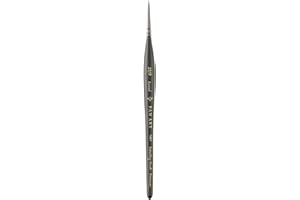 Pan Art Synthetic Sable Round No. 20/0 – Detail & Wash Brush for Acrylics – Professional Artist Quality Paintbrush for Fine Art, Craft & Illustration – 1 Unit