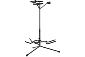 Audibax SG-032 - Support Universel pour 3 Guitares ou Basses - Floor Stand pour Guitares Électriques, Acoustiques et Basses Électriques - Structure Robuste, Stable, Réglable en Hauteur et Pliable