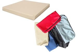 GOLDSTAR BEDDINGS Goldstar Replacement Waterproof Cushion Cover Only For Rattan Chair Sofa 5cm Thick Pad Outdoor Garden, 45 x 45 cm (18" x 18"), Cream