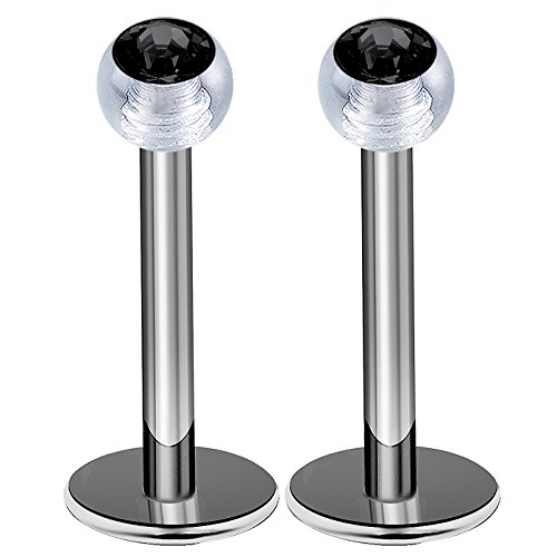 2pcs 8mm 16g titanium labret ball helix studs cartilage marilyn tragus snake bites lip monroe spider rings conch B2GCJ