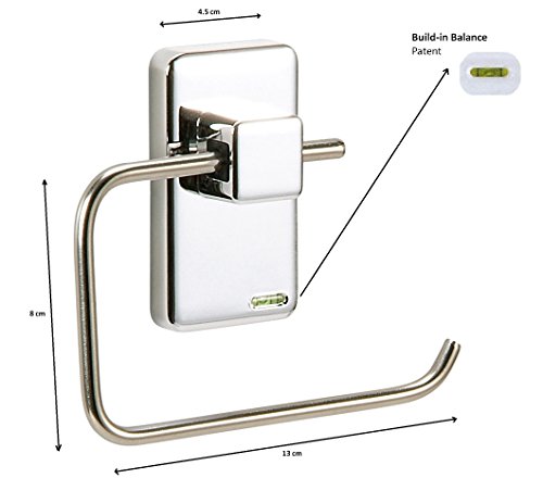 beschichtet chrom eckig WC-Papierrollenhalter – 3 m selbstklebend Wand Aufhänger - 2