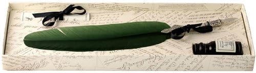 Green Pewter Feather Quill & Ink Set by Coles Calligraphy
