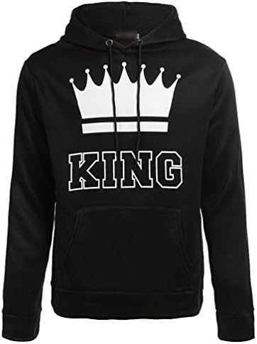 JIAJIA YL King Queen Matching Couple Pullover Hoodie Set Valentine's Day Gift His &amp; Hers Hoodies