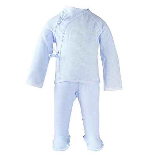 B.B.PIGEONS Newborn Baby Blue Stripe 100% Cutton Outfits Clothing Set Long Sleeve Shirt and Trousers Suit Available 0-3 Months