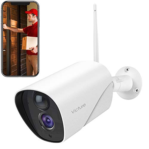 Telecamera Wifi Esterno, Victure FHD 1080P Telecamera IP di Sorveglianza, Rilevamento PIR, Telecamera Statica Impermeabile e Antipolvere, Audio Bidirezionale, Visore Notturno