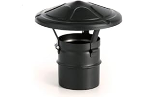 NOVA ITALF Terminale cinese nero in acciaio inox per stufe a pellet terminale cappello cinese (D 80mm)