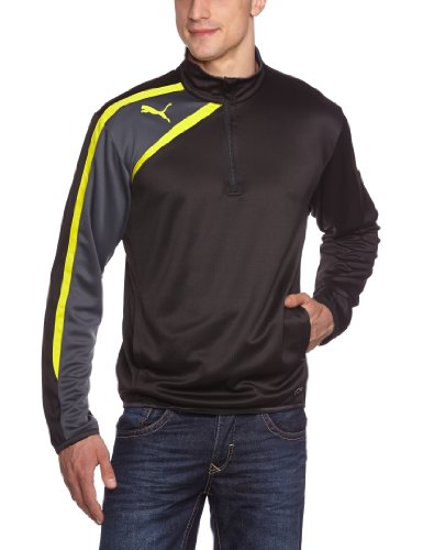 PUMA Herren Jacke Spirit Half Zip Training Jacket, Black/Ebony/Blazing Yellow, XXL, 653595 66