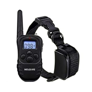 Meloive Collar adiestramiento para Perros, Collar antiladridos para Perros, Tiene Advertencia de Sonido, función de vibración, Tiene un Alcance de 300 Metros.