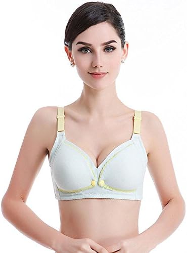 YI WORLD Womens Seamless Maternity Nursing Bra , Light blue , m