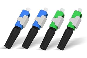 Guakiili Connecteur rapide pour fibre optique FTTH SC-APC et SC-UPC pré-percé 4 pièces, connecteur rapide pour fibre optique FTTH Connecteur SC