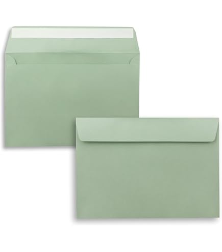 Netuno 25x Briefumschlag Algen-Grün DIN C6 114x 162 mm 120g Keaykolour