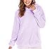 Produktbild Swallowuk Hoodies Damen Freizeit Langarm Tops Kapuzenpullover Sweater Blouse Jungen Mode Plüsch Oberteile Sweatshirt Langarm Pullover (XL, Lila)